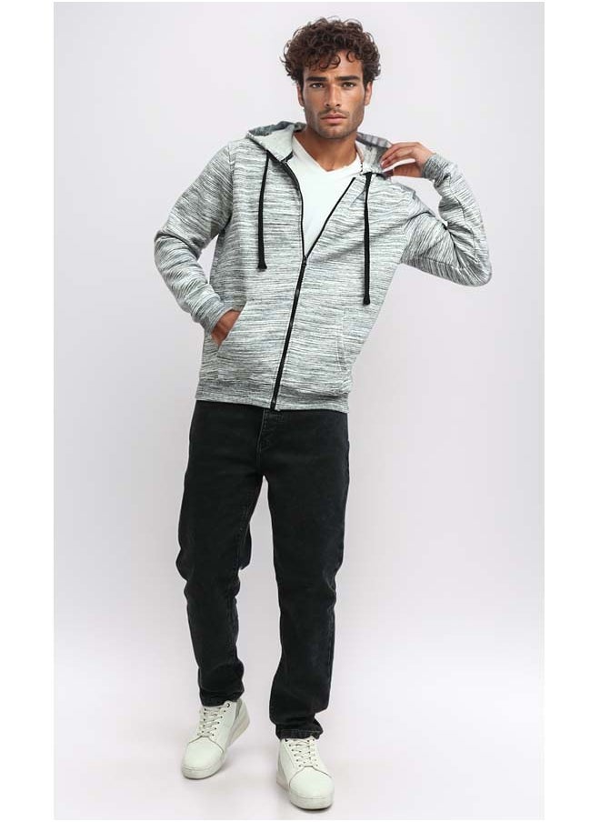 RAVIN Heather Black Fly Zipper Sweat Shirt  - Image 2