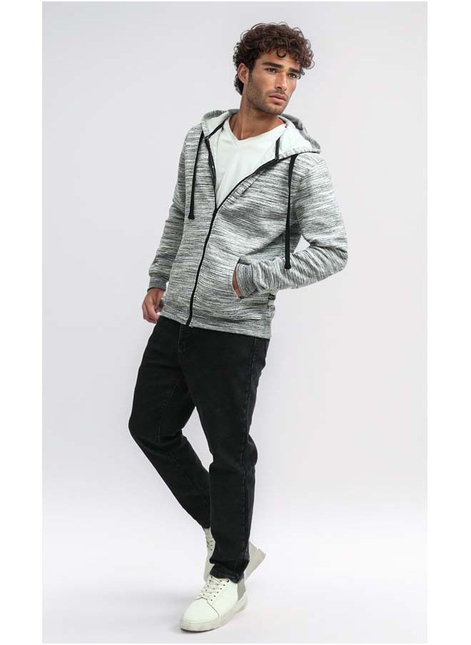 RAVIN Heather Black Fly Zipper Sweat Shirt  - Image 5