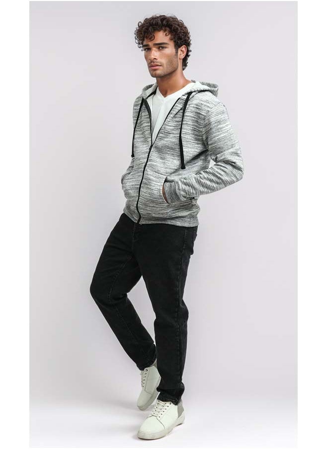 RAVIN Heather Black Fly Zipper Sweat Shirt  - Image 4