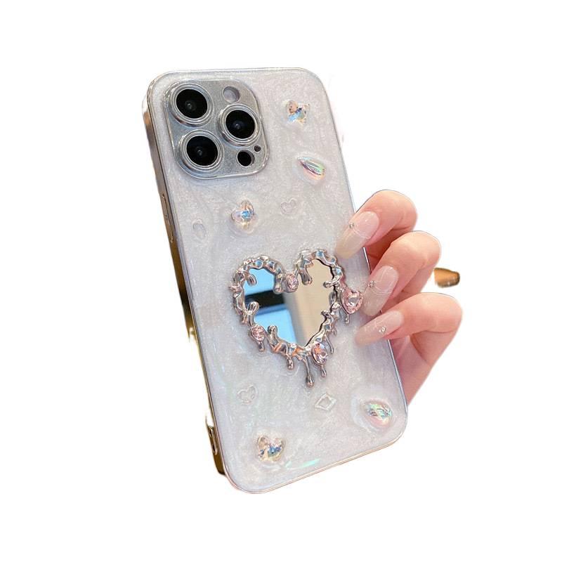 غطاء واقي بAcrylic، Mirror، حماية من السقوط، مقاوم للخدش، مقاوم للصدمات لـ iPhone 14 / 14 Plus / 14 Pro / 14 Pro Max مع مرآة من الأكريليك - Layan Lure - Image 4