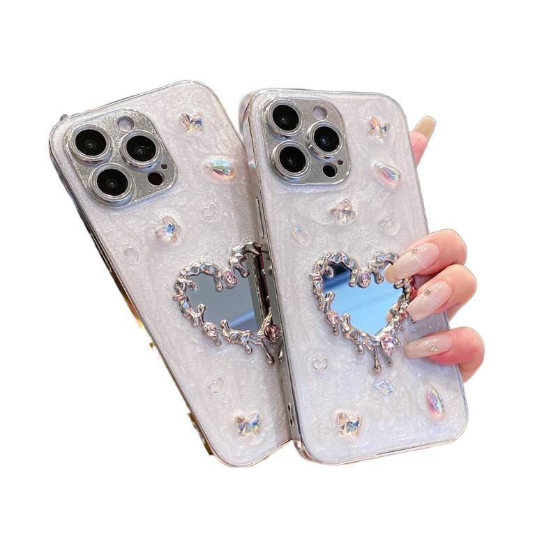 غطاء واقي بAcrylic، Mirror، حماية من السقوط، مقاوم للخدش، مقاوم للصدمات لـ iPhone 14 / 14 Plus / 14 Pro / 14 Pro Max مع مرآة من الأكريليك - Layan Lure - Image 3