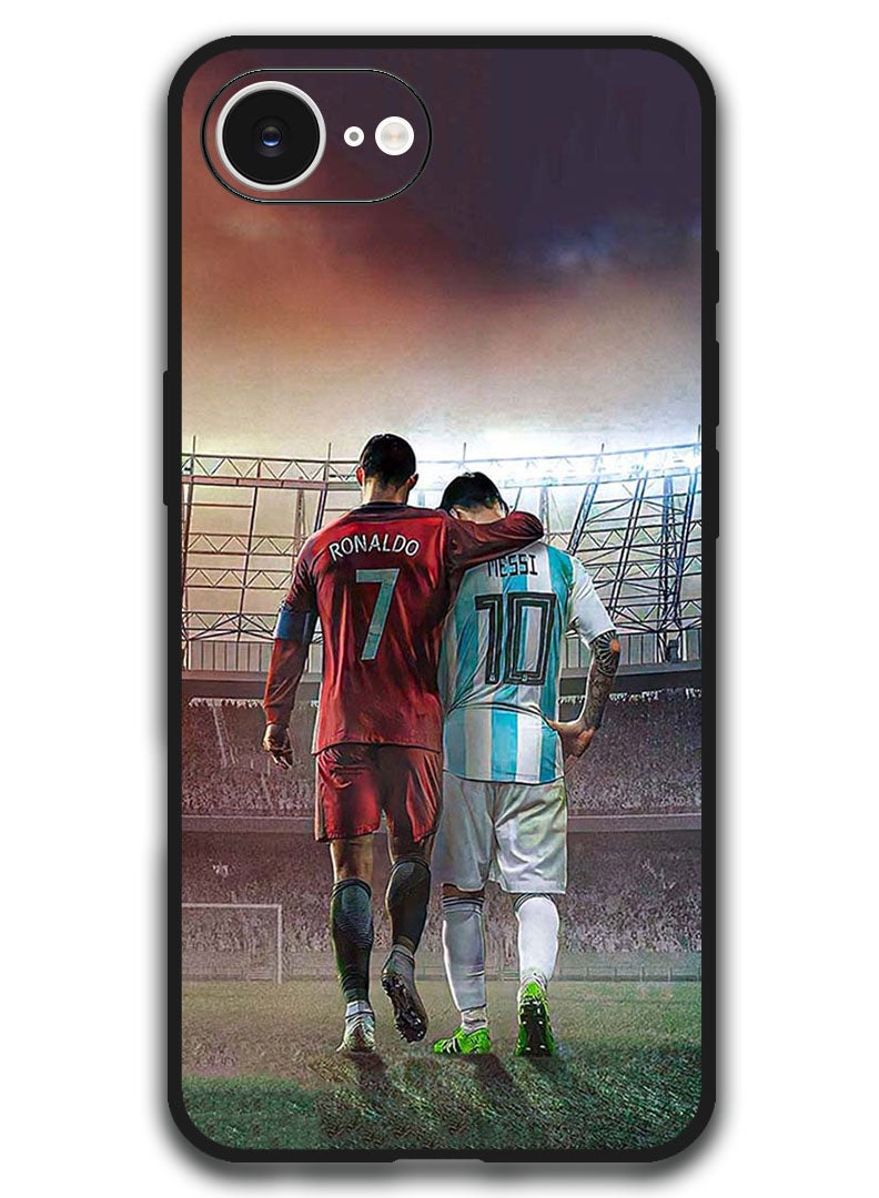 Theodor Case Compatible with Apple iPhone 17e / 16e 6.1 Inch Protection Shockproof Bumper Cover - Ronaldo Messi - Image 1