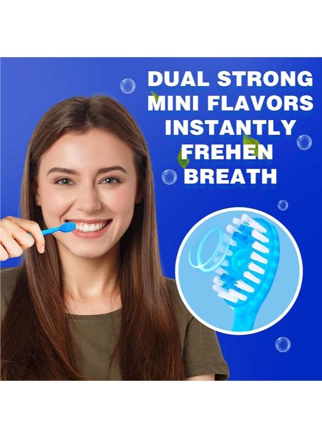 MAX FRESH 5 in 1 Mini Brushes-Disposable Toothbrushes with Toothpaste + Floss + Pick + Tongue Scraper | Travel Size | Individually Wrapped | Soft | Mint | Travel Set (Mint, 26 pcs) - Image 5