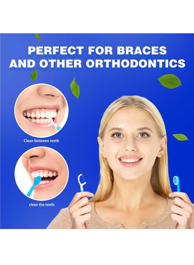 MAX FRESH 5 in 1 Mini Brushes-Disposable Toothbrushes with Toothpaste + Floss + Pick + Tongue Scraper | Travel Size | Individually Wrapped | Soft | Mint | Travel Set (Mint, 26 pcs) - Image 4