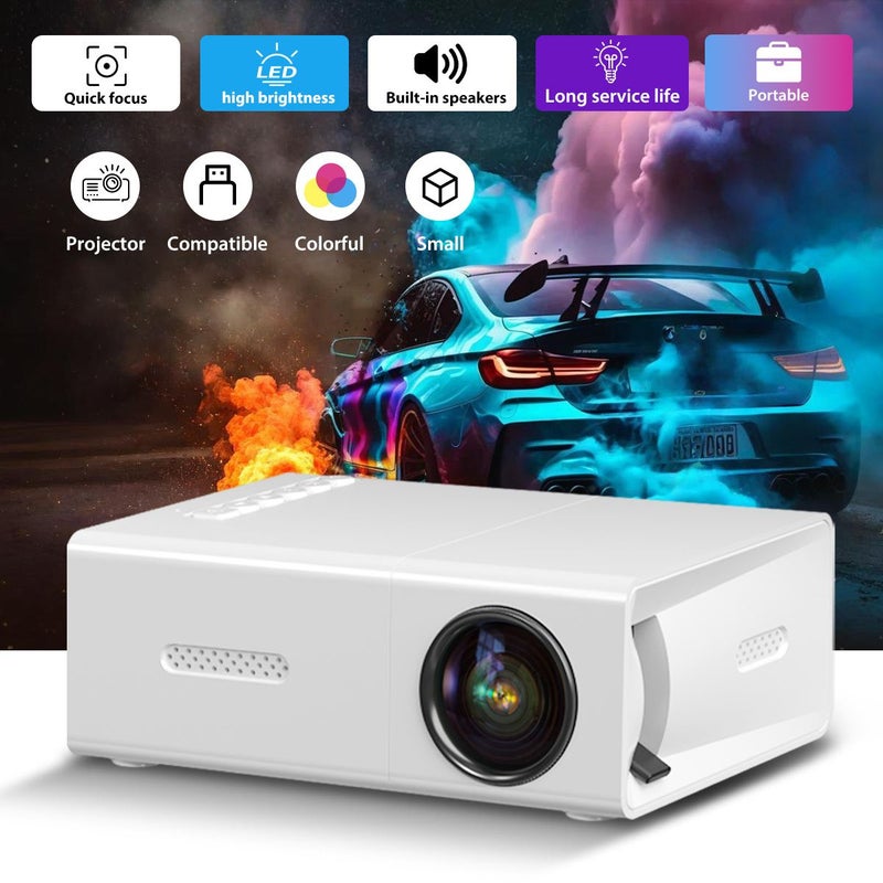 بروجيكتور محمول فاخر، دقة عرض أصلية 480P HDTV، مع مكبر صوت مدمج، سطوع 39 أنسي لومن، مناسب للهواتف المحمولة وأجهزة الكمبيوتر، للاستخدام المنزلي في المسرح المنزلي والمكاتب والألعاب - Image 5