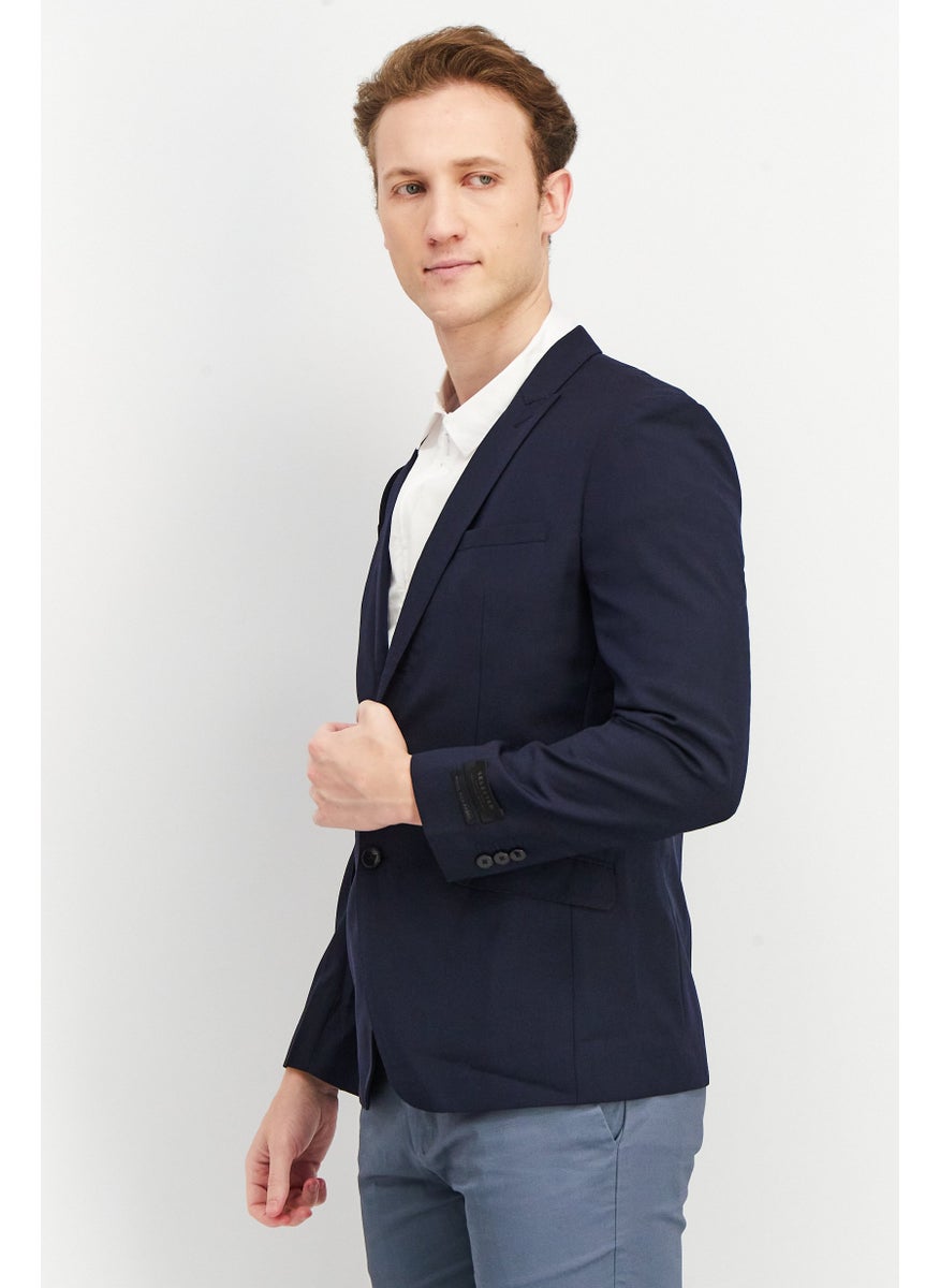 Men Regular Fit Textured Casual Blazer, Navy Blue - pzsku/ZAC0B77CD6B93F20B6CE2Z/45/_/1739110050/5f7d8b0e-1d28-4548-9143-1e09692b246e