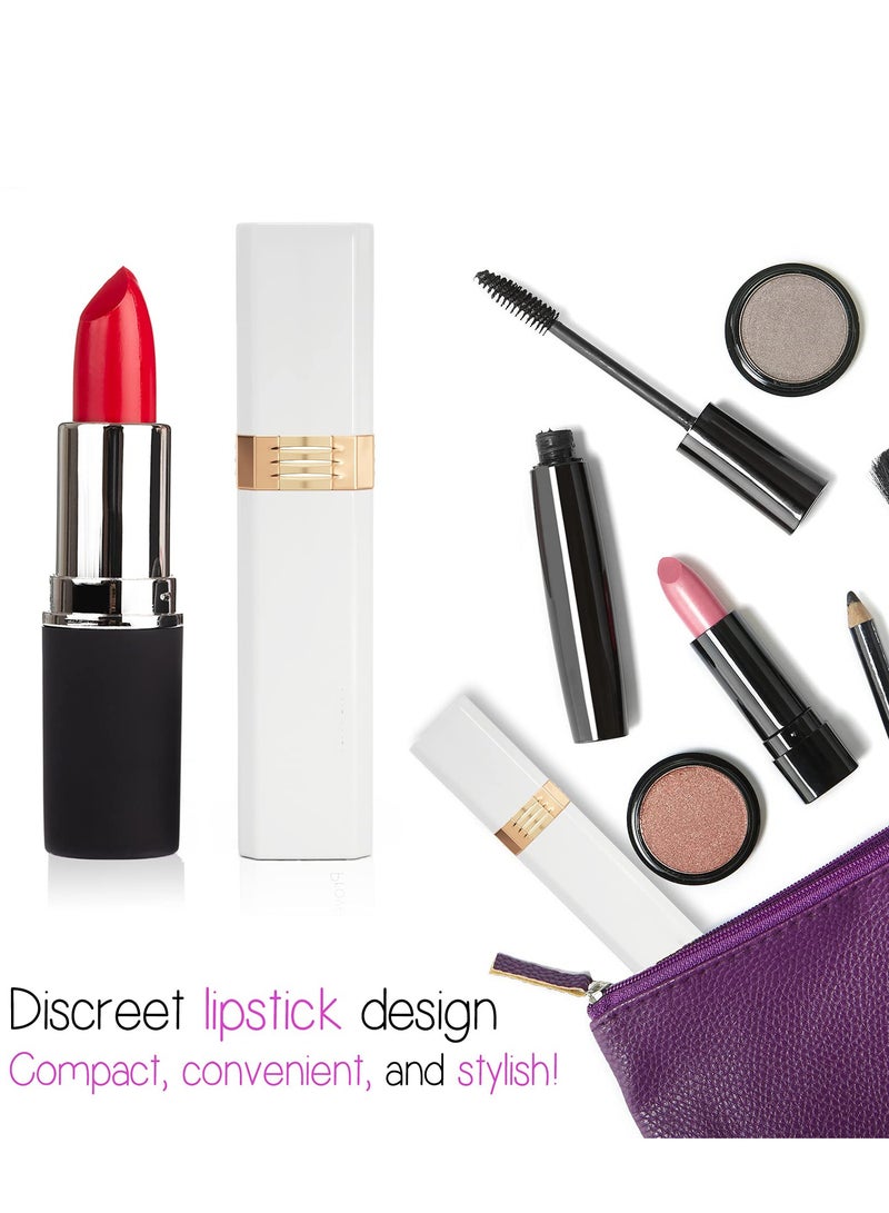 SYOSI Facial Hair Removal for Women Rechargeable Painless Hair Remover Portable Lipstick Shape Ladies Facial Hair Trimmer for Painless Effective Removal of Peach Fuzz Chin and Upper Lip Hair White - Image 2