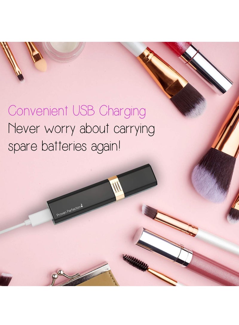 SYOSI Facial Hair Removal for Women Rechargeable Painless Hair Remover Portable Lipstick Shape Ladies Facial Hair Trimmer for Painless Effective Removal of Peach Fuzz Chin and Upper Lip Hair White - Image 3