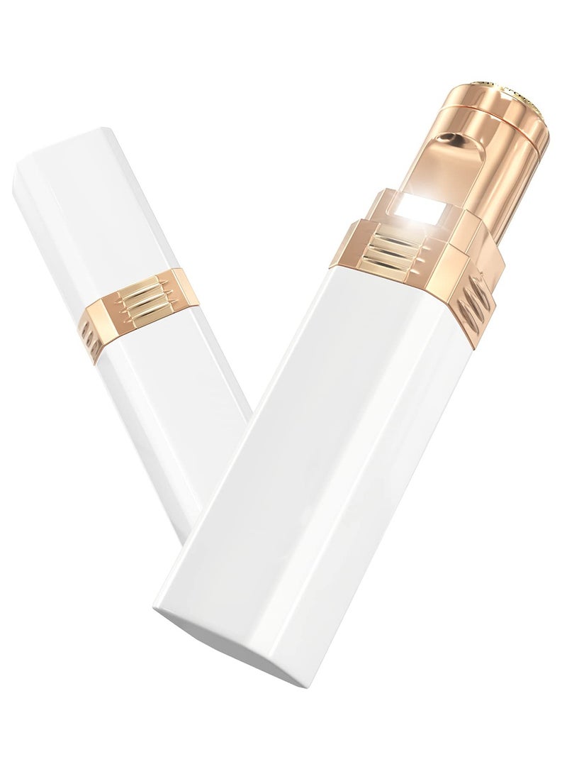 SYOSI Facial Hair Removal for Women Rechargeable Painless Hair Remover Portable Lipstick Shape Ladies Facial Hair Trimmer for Painless Effective Removal of Peach Fuzz Chin and Upper Lip Hair White - Image 1