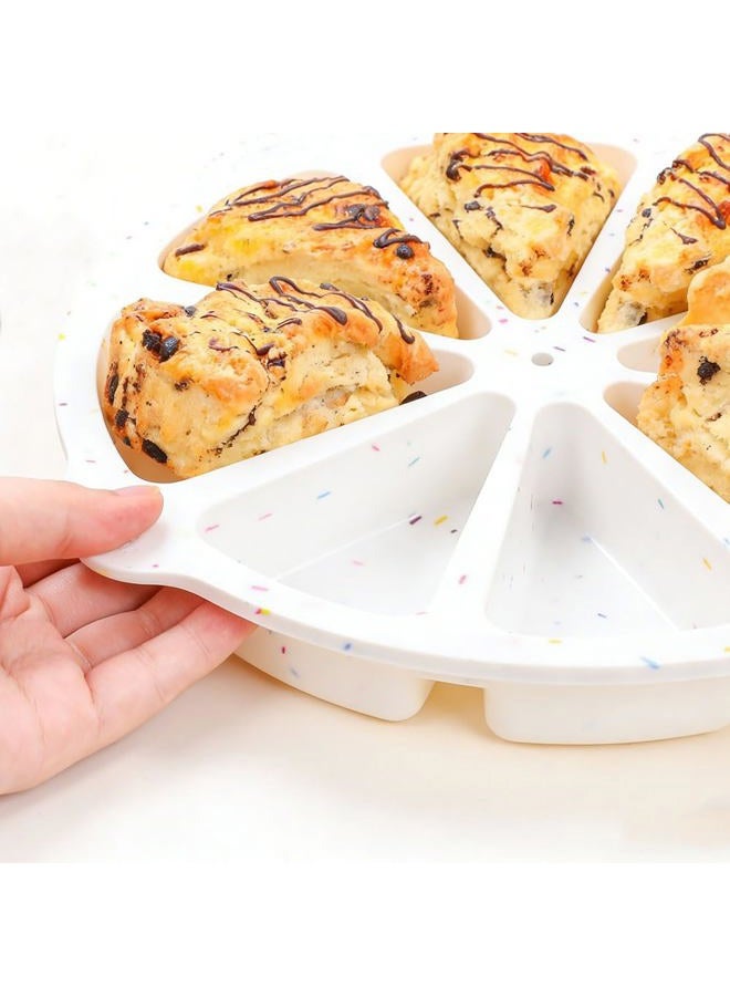 SHEbaking Silicone Scone Pans, 8-Slot Wedge Pan for Scones, Combread, Polenta or Biscuits, BPA Free, Clear, Triangular, Confetti/Festive, Baking Pan - Image 5