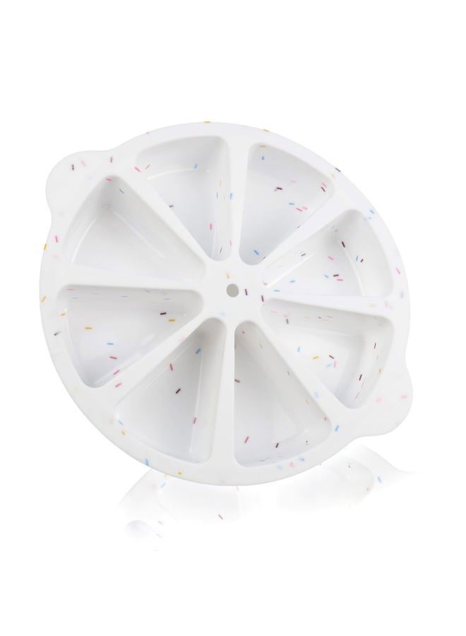 SHEbaking Silicone Scone Pans, 8-Slot Wedge Pan for Scones, Combread, Polenta or Biscuits, BPA Free, Clear, Triangular, Confetti/Festive, Baking Pan - Image 1