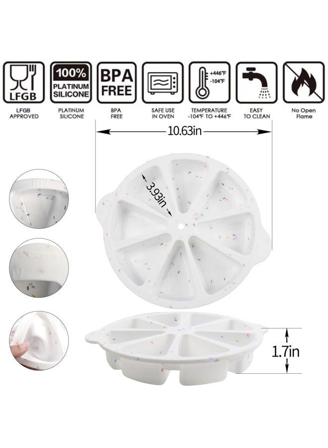 SHEbaking Silicone Scone Pans, 8-Slot Wedge Pan for Scones, Combread, Polenta or Biscuits, BPA Free, Clear, Triangular, Confetti/Festive, Baking Pan - Image 3