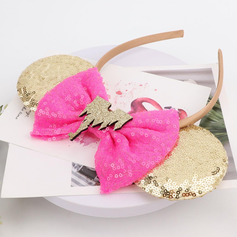 DRESHOW Mouse Ears Bow Headbands Glitter Party Decoration Cosplay Costume for Women - Image 3