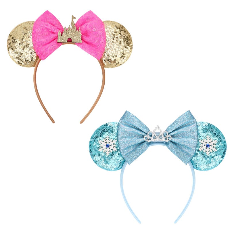 DRESHOW Mouse Ears Bow Headbands Glitter Party Decoration Cosplay Costume for Women - Image 1
