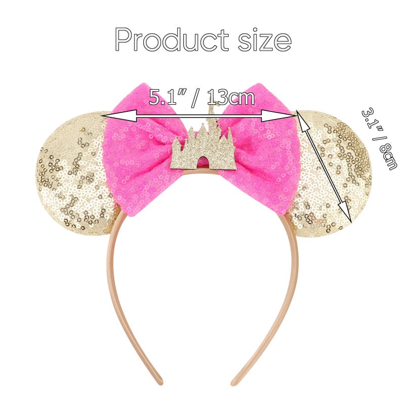 DRESHOW Mouse Ears Bow Headbands Glitter Party Decoration Cosplay Costume for Women - Image 5