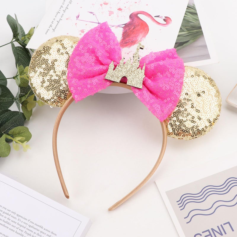 DRESHOW Mouse Ears Bow Headbands Glitter Party Decoration Cosplay Costume for Women - Image 4