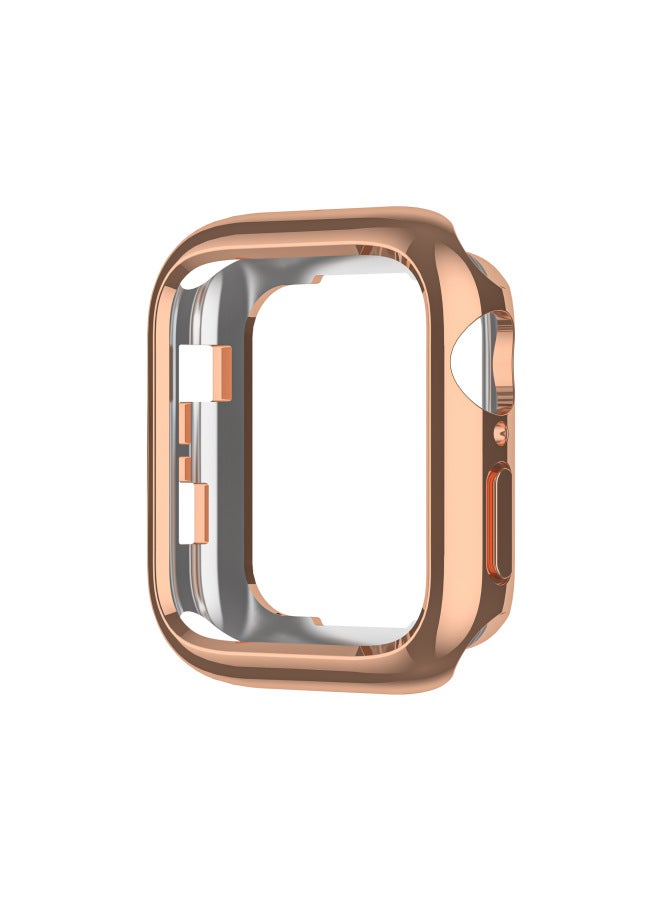 For Apple Watch Case Applewatch456 Universal TPU Electroplated Half Bag Protective Case Iwatch7 Case-Color:Rose Gold-Exterior Dimension:38/40/41mm  - Image 1