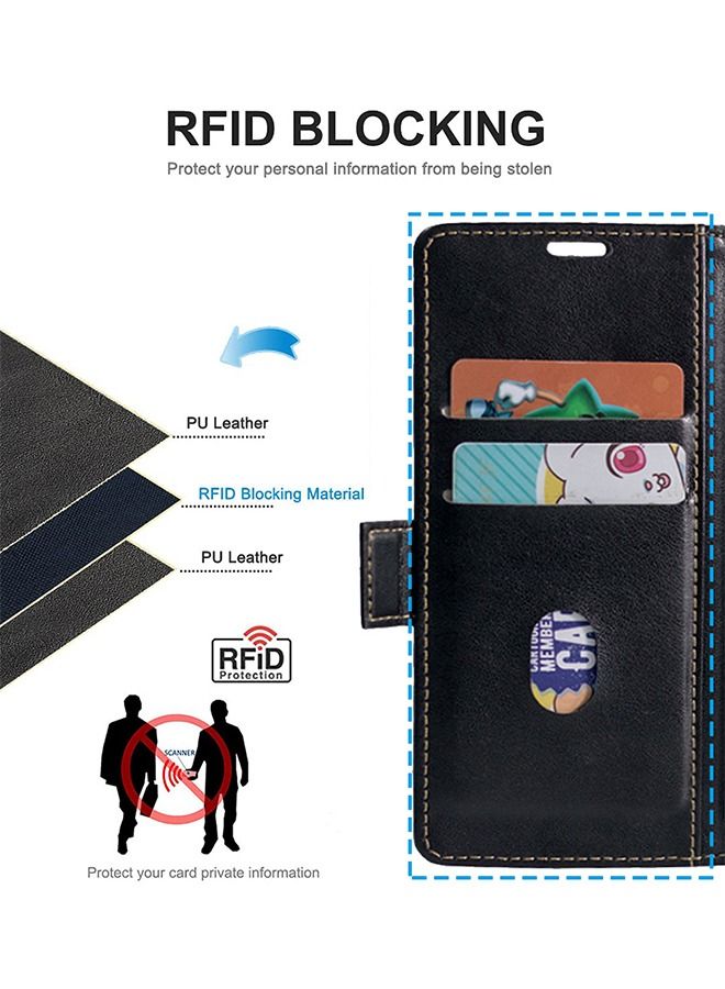 GROIC Magnetic Case for Samsung Galaxy S23 6.1" Full Leather Wallet Case, Folio Flip Cover with Card Slots, Kickstand, RFID Protection, Wireless Charging Phone Shell - Image 4