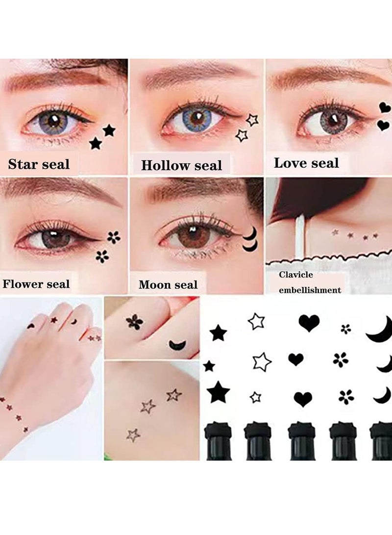 QIC 2 in 1 Double Head Eyeliner Pencil Eyeliner Stamp Waterproof Liquid Eyeliner Set Liquid Double Head Eyeliner Long Lasting Make Up Set Speedy and Easy Double Eyeliner Pencil 03 - Image 5