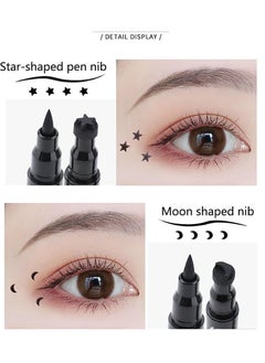 QIC 2 in 1 Double Head Eyeliner Pencil Eyeliner Stamp Waterproof Liquid Eyeliner Set Liquid Double Head Eyeliner Long Lasting Make Up Set Speedy and Easy Double Eyeliner Pencil 03  - Image 4