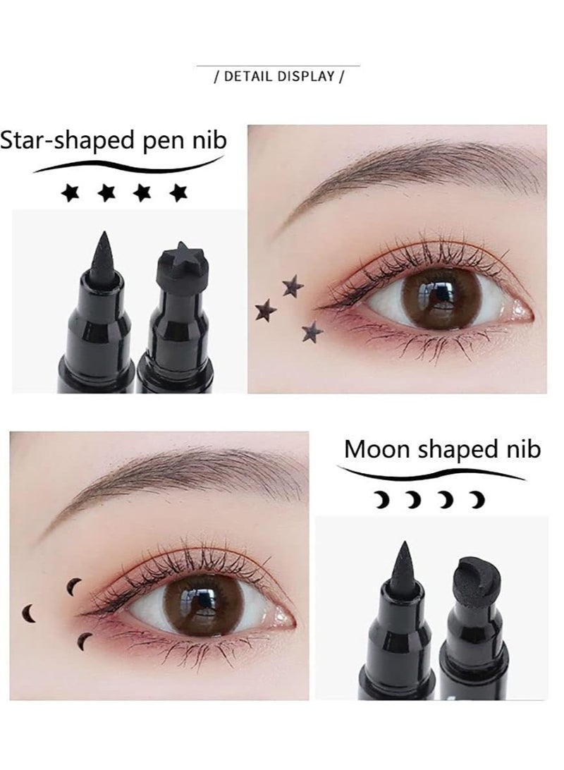 QIC 2 in 1 Double Head Eyeliner Pencil Eyeliner Stamp Waterproof Liquid Eyeliner Set Liquid Double Head Eyeliner Long Lasting Make Up Set Speedy and Easy Double Eyeliner Pencil 03 - Image 4