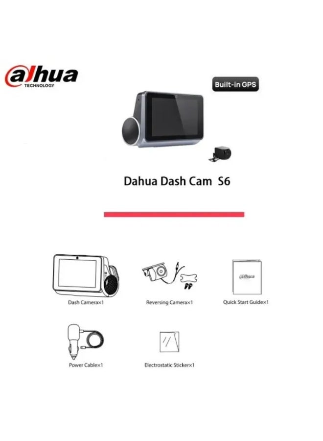 Dahua S6 Dashcamera 1080P WiFi Front and Rear Dual Car Camera TARVIS CMOS Double-Stream, DHI-DAE-HC1311GW-S6 Car Recorder Night Vision Voice Control Crash Latch Car Camera - Image 5