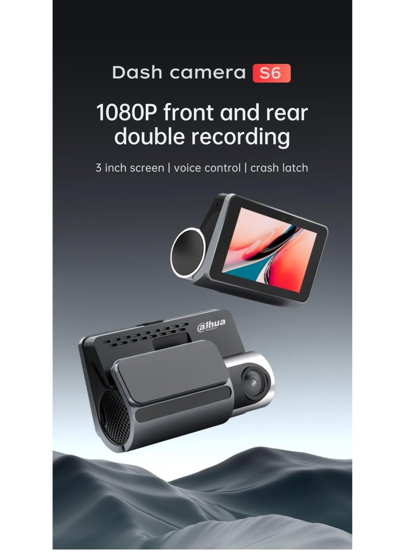 Dahua S6 Dashcamera 1080P WiFi Front and Rear Dual Car Camera TARVIS CMOS Double-Stream, DHI-DAE-HC1311GW-S6 Car Recorder Night Vision Voice Control Crash Latch Car Camera - Image 4