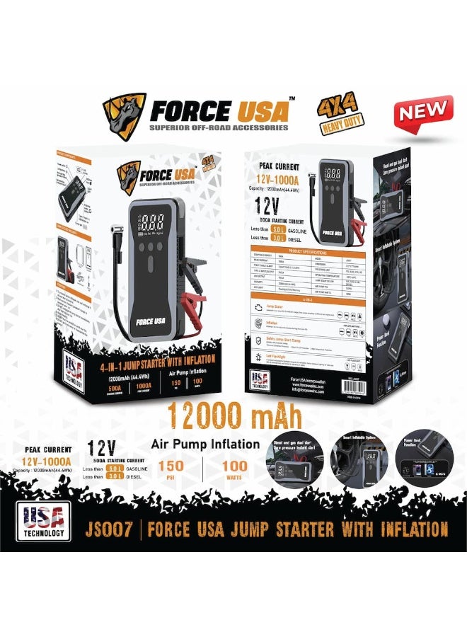 Force USA JS007 4in1 Jump Starter with