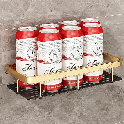 Boniry 2 Pcs Aluminium Heavy Duty Self Adhesive Bathroom Shelf for Wall, Multipurpose Wall Mounted Bathroom Organiser, Washroom Organizer (Gold) - Image 4