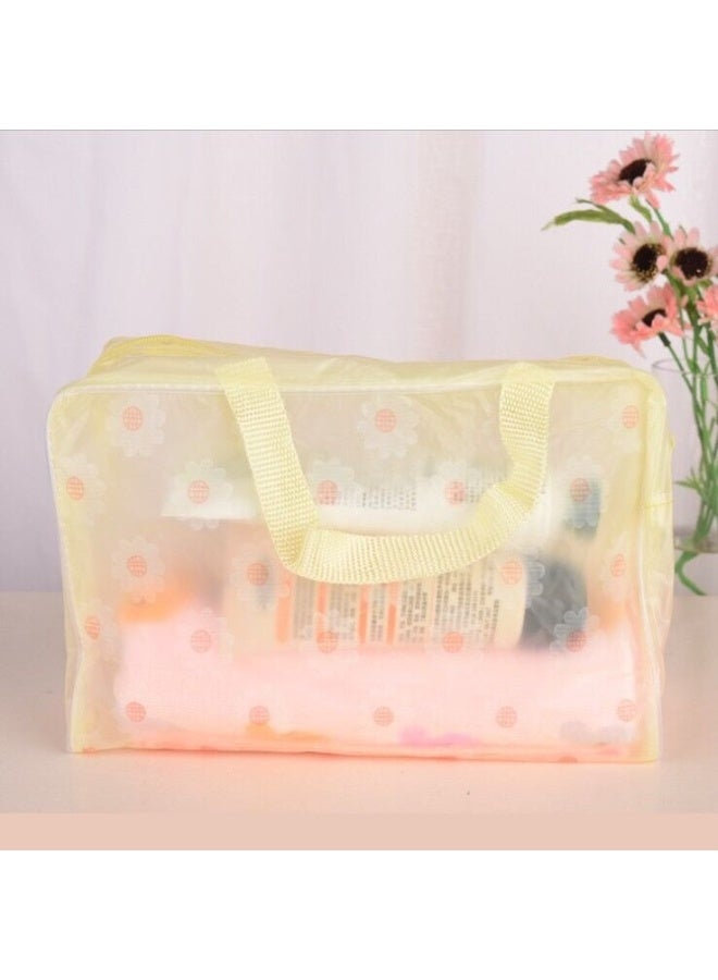 يوكانبي مجموعة 5 حقائب تجميل وتخزين أدوات استحمام مقاومة للماء بتصميم زهور – ألوان متعددة من PVC الشفاف للسفر والتنظيم - Image 5