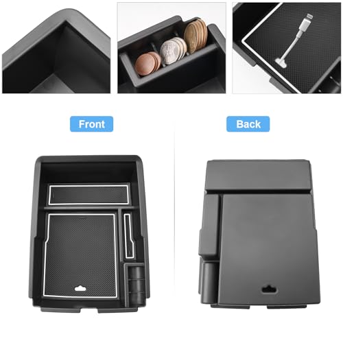 Coleya 2024 2025 2026 Sorento Accessories Center Console Organizer for Kia Sorento (All Trims), Durable ABS Plastic&Anti-slip Rubber Console Tray Insert 2026 2025 Sorento X-Line (White Mats) - Image 3