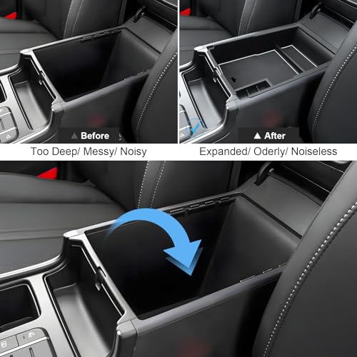 Coleya 2024 2025 2026 Sorento Accessories Center Console Organizer for Kia Sorento (All Trims), Durable ABS Plastic&Anti-slip Rubber Console Tray Insert 2026 2025 Sorento X-Line (White Mats) - Image 5