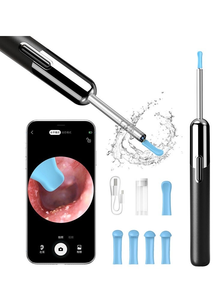 Generic Ear Wax Removal - Earwax Remover Tool with 8 Pcs Ear Set - Wi-Fi Visible Wax Elimination Spoon - Earwax Removal Kit with Light- Ear Cleaner for iOS & Android (Black)  - Image 1