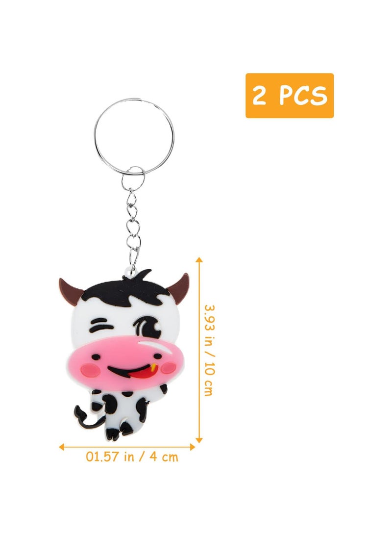 GGOOT Cartoon Cow Keychain Silicone Pendant: 20pcs Lovely Cow Key Ring Holder Silicone Animal Bag Pendant Charm Hanging Decor for Women Girls - Image 3