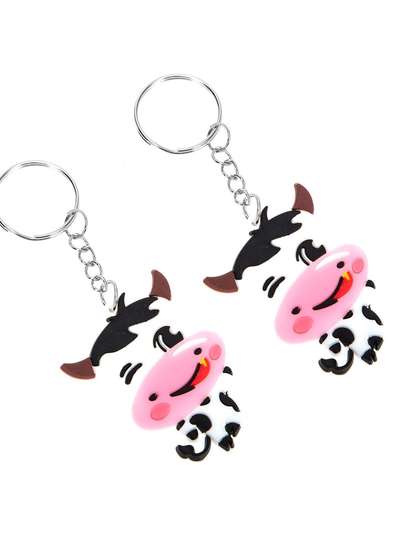 GGOOT Cartoon Cow Keychain Silicone Pendant: 20pcs Lovely Cow Key Ring Holder Silicone Animal Bag Pendant Charm Hanging Decor for Women Girls - Image 1