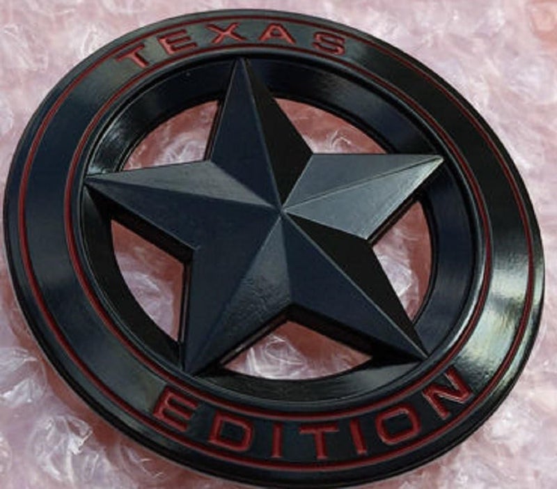 AutoBizarre 3D Raised Matte Black Round Star Texas Edition Metal Monogram Emblem Badge Sticker for All Cars & Bikes - Image 5