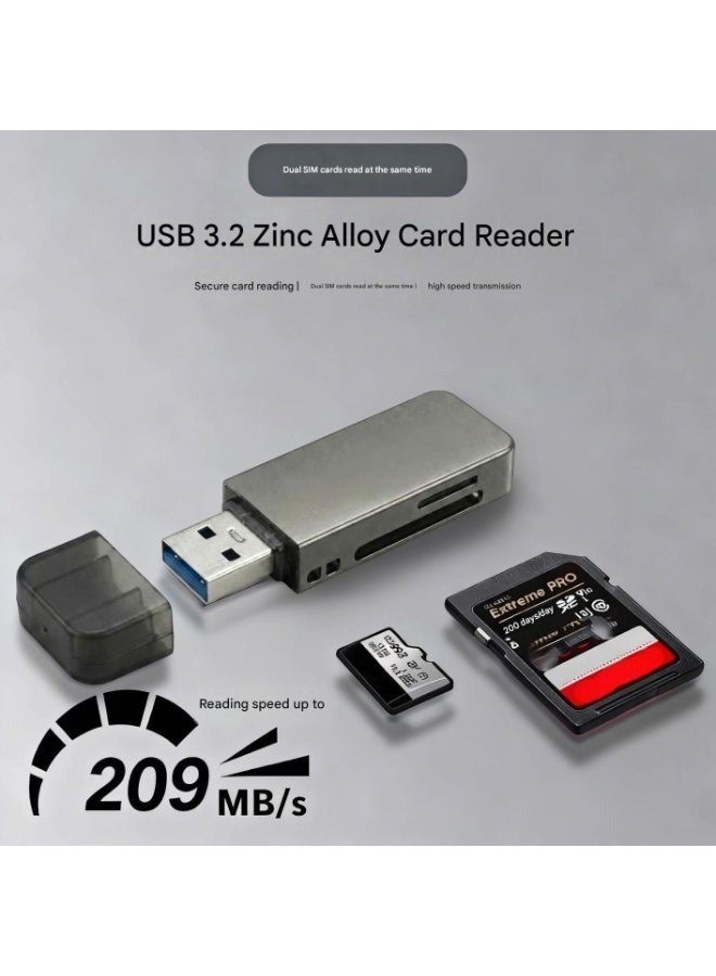 قارئ بطاقة SD/Micro SD بمحول USB 3.2، يدعم UHS-I SDHC/SDXC/MicroSD، سعة 2 تيرابايت، سرعة عالية 209 ميجابايت/ثانية - Image 2