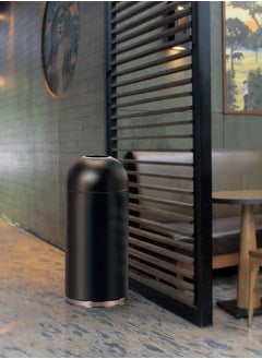 EKO ETERNAL SERIES | Brushed Stainless Steel Finish | Fingerprint-Resistant | Open-Top Trash Bin | Matte Black | 30L  - Image 2