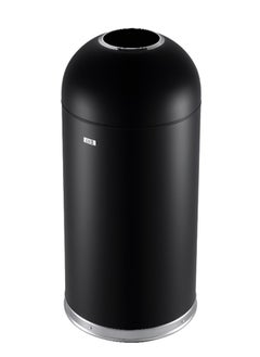 EKO ETERNAL SERIES | Brushed Stainless Steel Finish | Fingerprint-Resistant | Open-Top Trash Bin | Matte Black | 30L  - Image 1