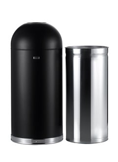 EKO ETERNAL SERIES | Brushed Stainless Steel Finish | Fingerprint-Resistant | Open-Top Trash Bin | Matte Black | 30L  - Image 5