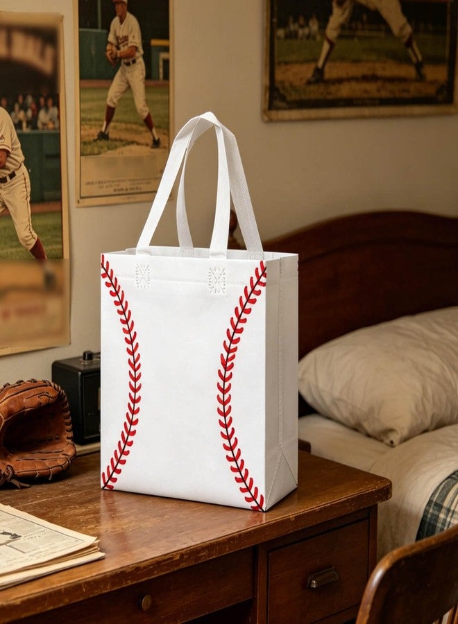 XUEJITECH 24 PCS Baseball Gift Bags with Handles, Reusable Non Woven Softball Goodie Bags, Durable Portable Sports Themed Favor Bag for Kids Birthday, Baseball Game Day & Team Celebration Party Decor Supplies - Image 3