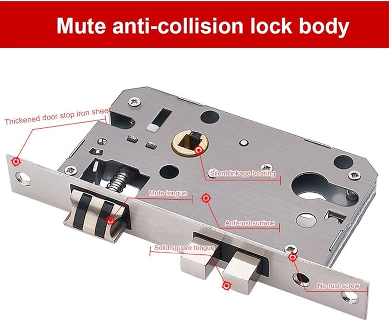 Black Bedroom Retro Interior Door Lock Sturdy Handle For Wooden Aluminum Doors - Image 5