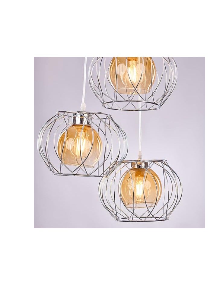 silver aluminum lashes modern ceiling pendant 3 lamp  - Image 2