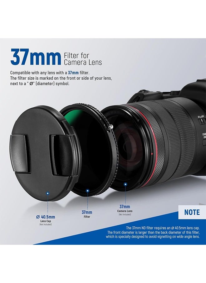 Neewer - NEEWER 2 in 1 37mm Variable ND Filter ND2–ND32u0026CPL Filter(Circular Polarizer Filter) No X Cross/30 Layer Nano Coated/HD Optical Glass/Ultra Slim Aluminum Alloy Frame/Water Repellent/Scratch Resi - Image 1