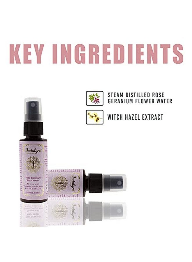 Indulgeo ESSENTIALS Rose Geranium Witch Hazel Facial Mist/Toner (50Ml) Alcohol Free Toner Ayush Certified Cruelty Free 100% Organic - Image 3