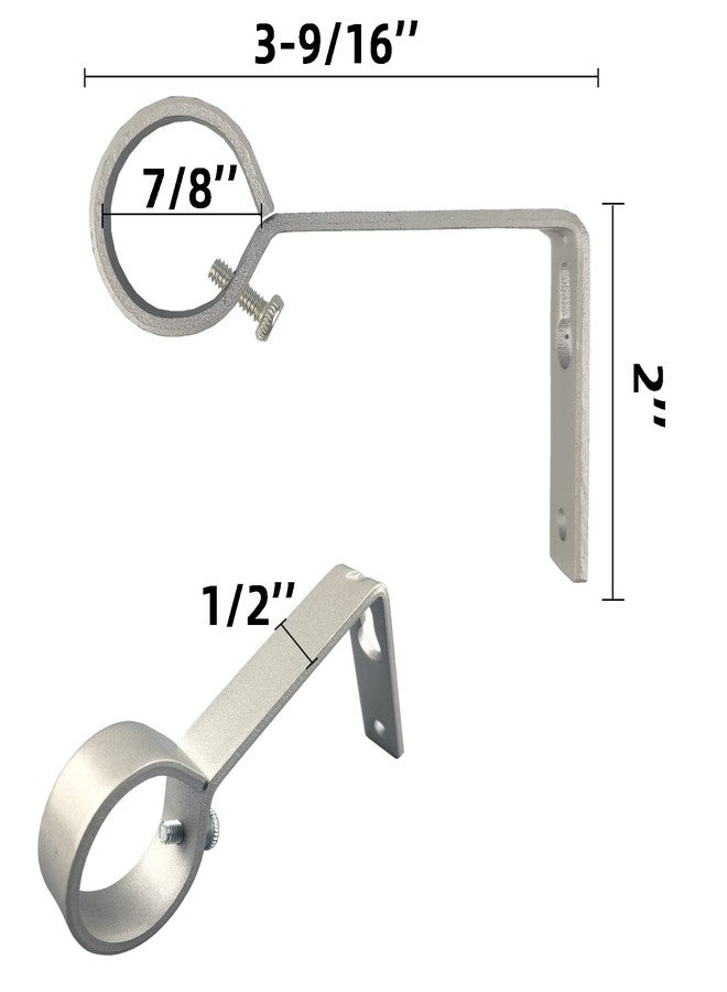Kowibcl Ceiling Curtain Rod Bracket, 3 Pcs Ceiling Mounted Curtain Rod Brackets for 7/8 Inch Curtain Rod Holder, Heavy Duty Ceiling Bracke for Wall(Silver) - Image 4