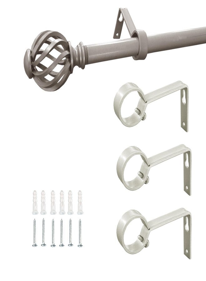 Kowibcl Ceiling Curtain Rod Bracket, 3 Pcs Ceiling Mounted Curtain Rod Brackets for 7/8 Inch Curtain Rod Holder, Heavy Duty Ceiling Bracke for Wall(Silver) - Image 1