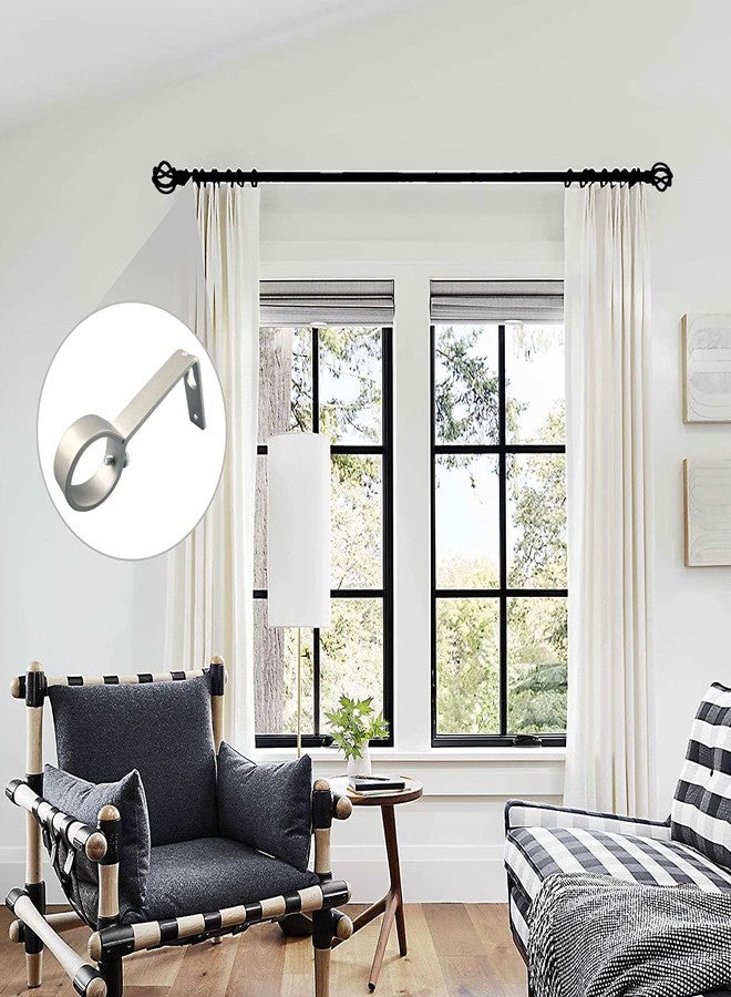 Kowibcl Ceiling Curtain Rod Bracket, 3 Pcs Ceiling Mounted Curtain Rod Brackets for 7/8 Inch Curtain Rod Holder, Heavy Duty Ceiling Bracke for Wall(Silver) - Image 3