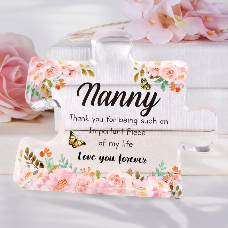 Buioata Nanny Gifts - Acrylic Puzzle Piece Decorations 3.9 x 3.3 inch - Delicate Nanny Gifts from Grandchildren - Birthday Christmas Mothers Day Gifts for Nanny  Ideas - Image 2