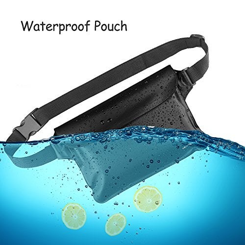 Venterior Waterproof Waist Pouch 2-Pack | Beach Accessories Waterproof Fanny Pack Dry Bag for Swimming Snorkeling Sailing Kayaking Pool Water Parks | Keep Your Phone Wallet Safe and Dry (Black & Black) - Image 5